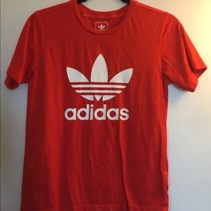 Youth medium red adidas Trefoil tee
